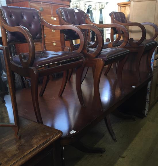 Regency style table and eight chairs(-)